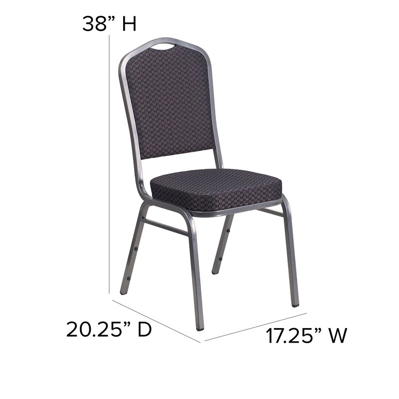Bowery Hill Contemporary Stacking Banquet Stacking Chair in Black