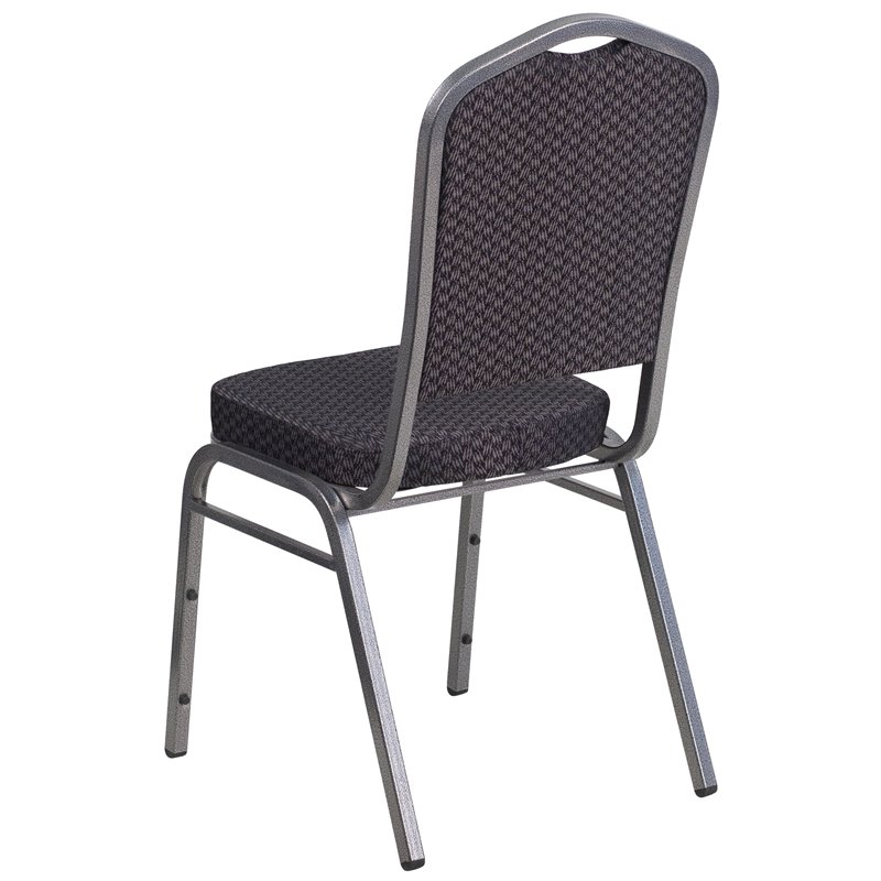 Bowery Hill Contemporary Stacking Banquet Stacking Chair in Black