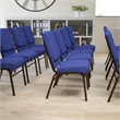 Bowery Hill Contemporary Church Stacking Guest Chair in Navy Blue