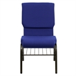 Bowery Hill Contemporary Church Stacking Guest Chair in Navy Blue