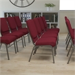 Bowery Hill Contemporary Church Guest Chair with Rack in Burgundy