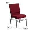 Bowery Hill Contemporary Church Guest Chair with Rack in Burgundy