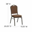Bowery Hill Modern Stacking Banquet Stacking Chair in Coffee