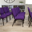 Bowery Hill Contemporary Church Stacking Guest Chair in Purple