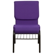 Bowery Hill Contemporary Church Stacking Guest Chair in Purple