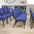 Bowery Hill Contemporary Church Stacking Guest Chair in Navy Blue