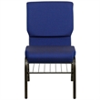 Bowery Hill Contemporary Church Stacking Guest Chair in Navy Blue