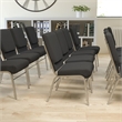 Bowery Hill Contemporary Church Stacking Guest Chair in Black