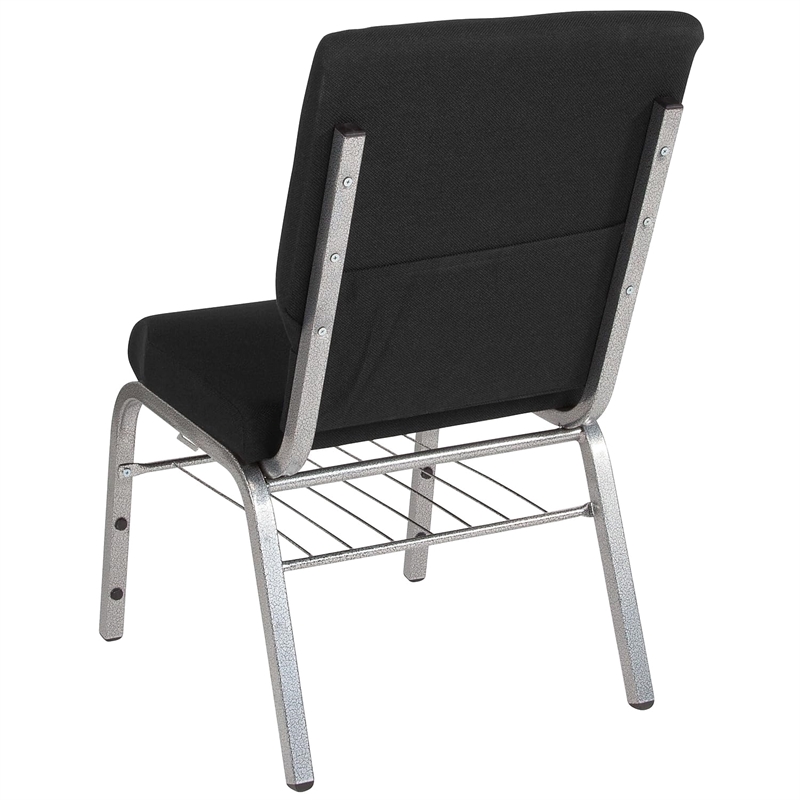 Bowery Hill Contemporary Church Stacking Guest Chair in Black