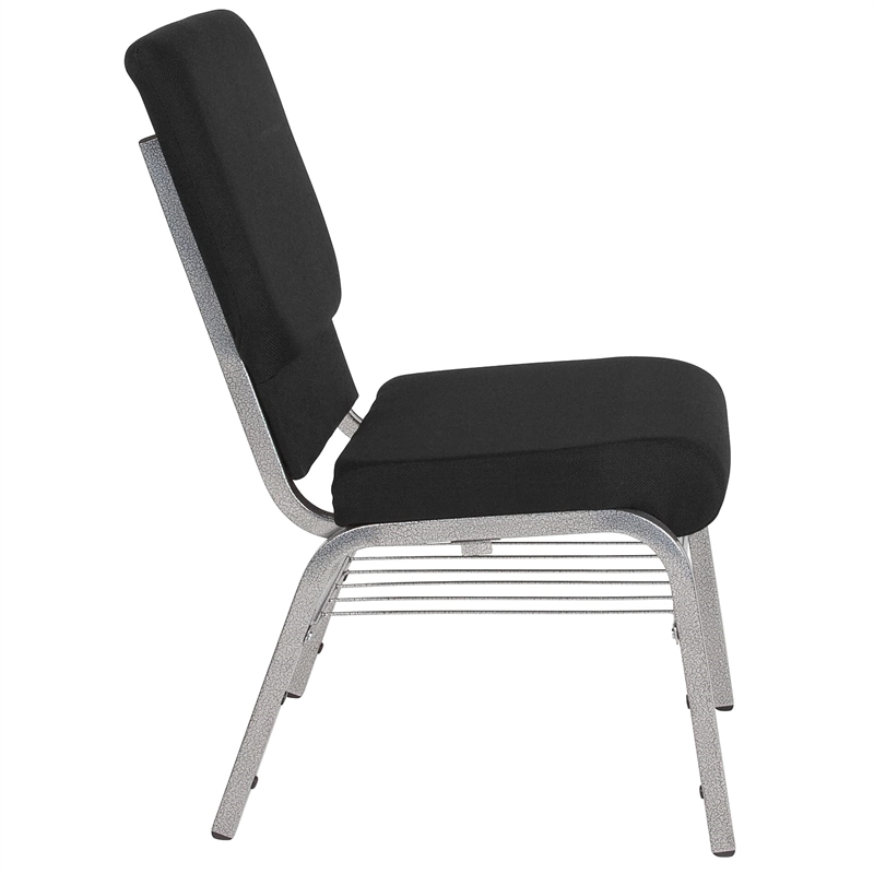 Bowery Hill Contemporary Church Stacking Guest Chair in Black