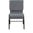Bowery Hill Contemporary Church Stacking Guest Chair in Gray