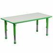 Bowery Hill Contemporary Plastic Activity Table in Green Finish