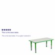 Bowery Hill Contemporary Plastic Activity Table in Green Finish