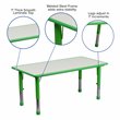 Bowery Hill Contemporary Plastic Activity Table in Green Finish