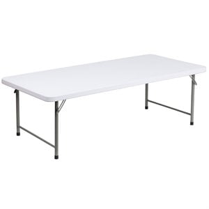 Bowery Hill 59&quot x 29&quot Plastic Folding Kids Table in Granite White