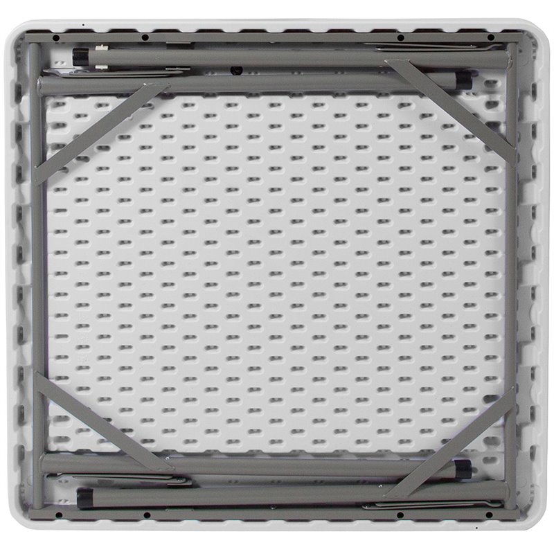 Bowery Hill Plastic Granite White Folding Card Table Square 35