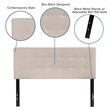 Bowery Hill Contemporary Tufted Full Panel Headboard in Beige