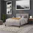 Bowery Hill Modern Tufted Full Panel Headboard in Light Gray