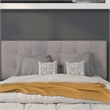 Bowery Hill Modern Tufted Full Panel Headboard in Light Gray