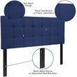 Bowery Hill Contemporary Tufted Full Panel Headboard in Navy