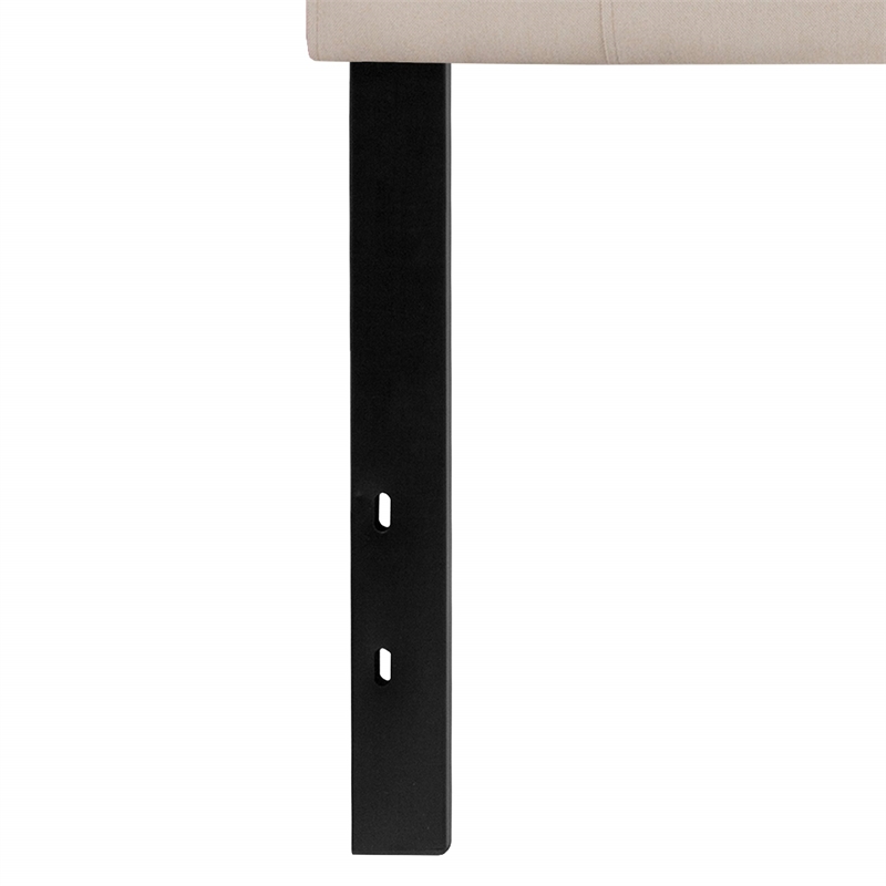 Bowery Hill Contemporary Queen Fabric Panel Headboard in Beige