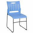 Bowery Hill Plastic Vent Back Sled Base Stacking Chair in Blue