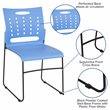 Bowery Hill Plastic Vent Back Sled Base Stacking Chair in Blue