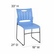 Bowery Hill Plastic Vent Back Sled Base Stacking Chair in Blue