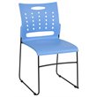 Bowery Hill Plastic Vent Back Sled Base Stacking Chair in Blue