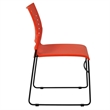Bowery Hill Plastic Vent Back Sled Base Stacking Chair in Orange