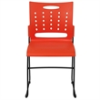 Bowery Hill Plastic Vent Back Sled Base Stacking Chair in Orange