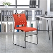 Bowery Hill Plastic Vent Back Sled Base Stacking Chair in Orange