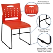 Bowery Hill Plastic Vent Back Sled Base Stacking Chair in Orange