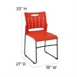 Bowery Hill Plastic Vent Back Sled Base Stacking Chair in Orange