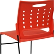 Bowery Hill Plastic Vent Back Sled Base Stacking Chair in Orange