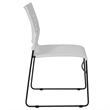 Bowery Hill Plastic Vent Back Sled Base Stacking Chair in White