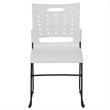 Bowery Hill Plastic Vent Back Sled Base Stacking Chair in White