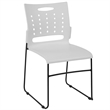 Bowery Hill Plastic Vent Back Sled Base Stacking Chair in White