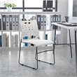 Bowery Hill Plastic Vent Back Sled Base Stacking Chair in White