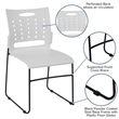 Bowery Hill Plastic Vent Back Sled Base Stacking Chair in White