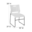 Bowery Hill Plastic Vent Back Sled Base Stacking Chair in White