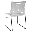 Bowery Hill Plastic Vent Back Sled Base Stacking Chair in White