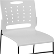 Bowery Hill Plastic Vent Back Sled Base Stacking Chair in White
