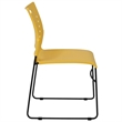 Bowery Hill Plastic Vent Back Sled Base Stacking Chair in Yellow