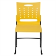 Bowery Hill Plastic Vent Back Sled Base Stacking Chair in Yellow