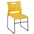 Bowery Hill Plastic Vent Back Sled Base Stacking Chair in Yellow