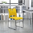Bowery Hill Plastic Vent Back Sled Base Stacking Chair in Yellow