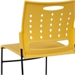 Bowery Hill Plastic Vent Back Sled Base Stacking Chair in Yellow