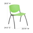 Bowery Hill Modern Plastic Perforated Back Stacking Chair in Green