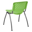 Bowery Hill Modern Plastic Perforated Back Stacking Chair in Green